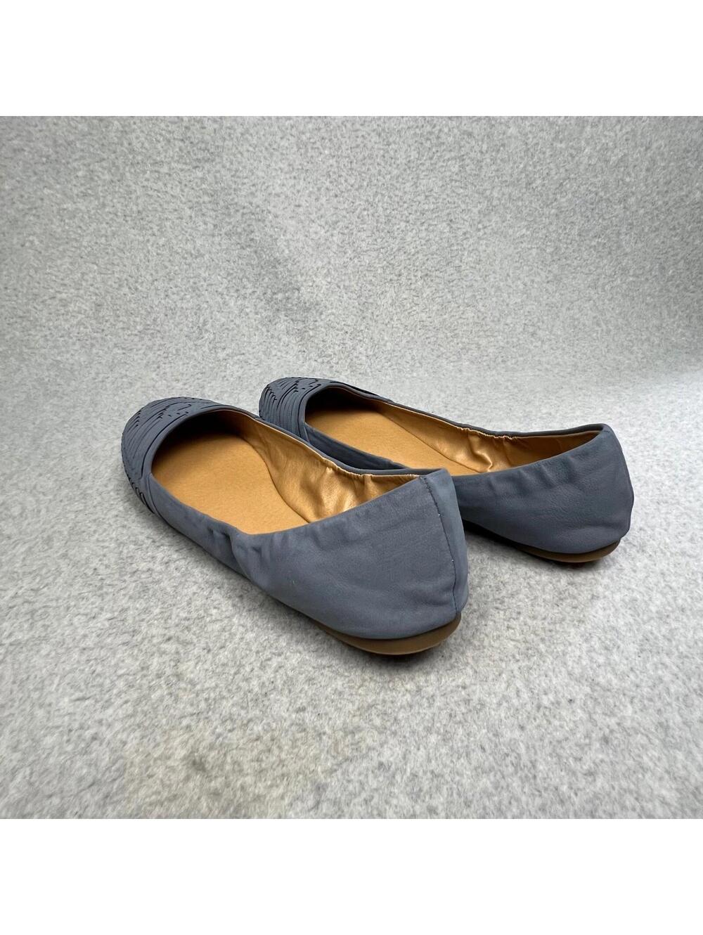 Lucky Brand Ballet Flats Woven Slip On Sz 8.5 Faux Leather Boho Chic Minimalist - Picture 6 of 8